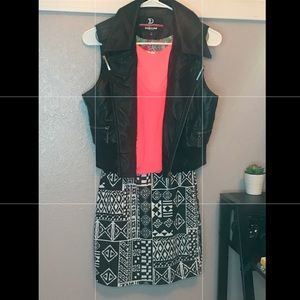 Neon Tribal Print Party Dress