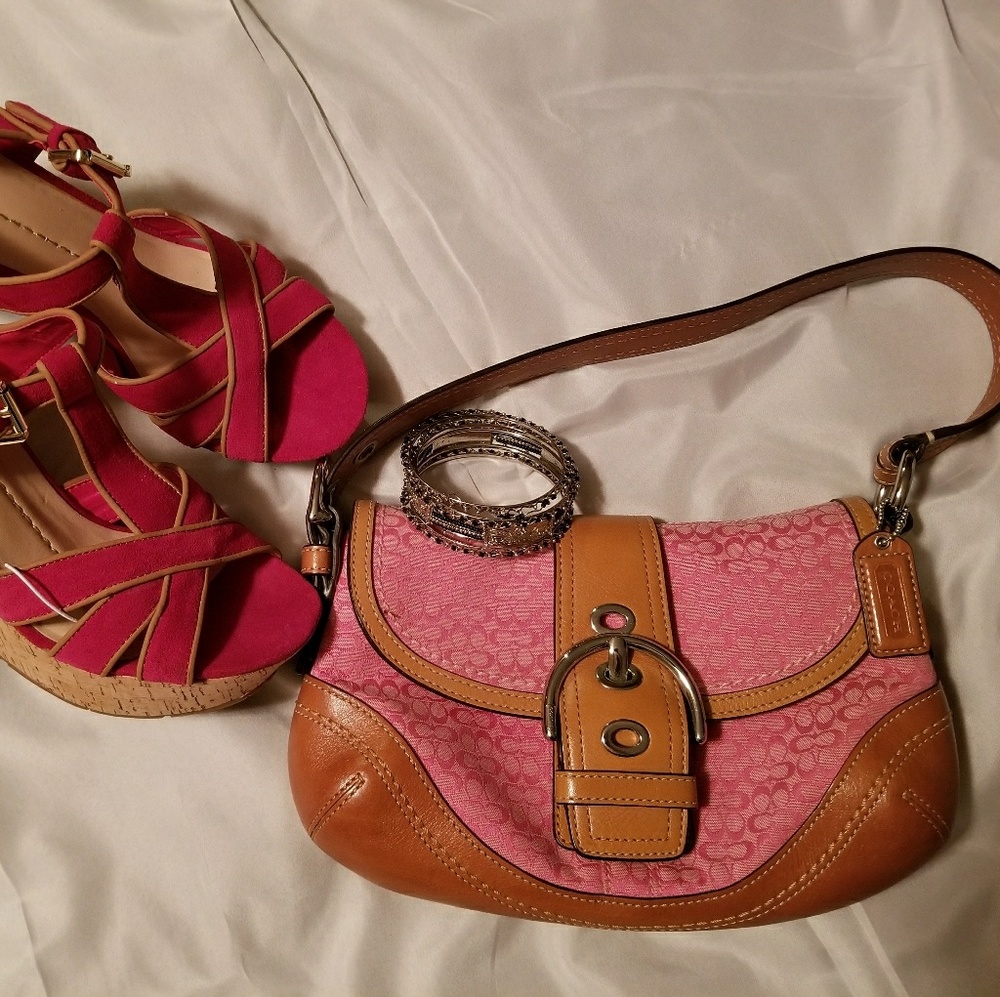Pink Leather Coach Purse