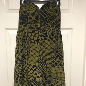 Anthropologie Silken Stitches Strapless Dress