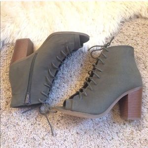 Olive Green Booties