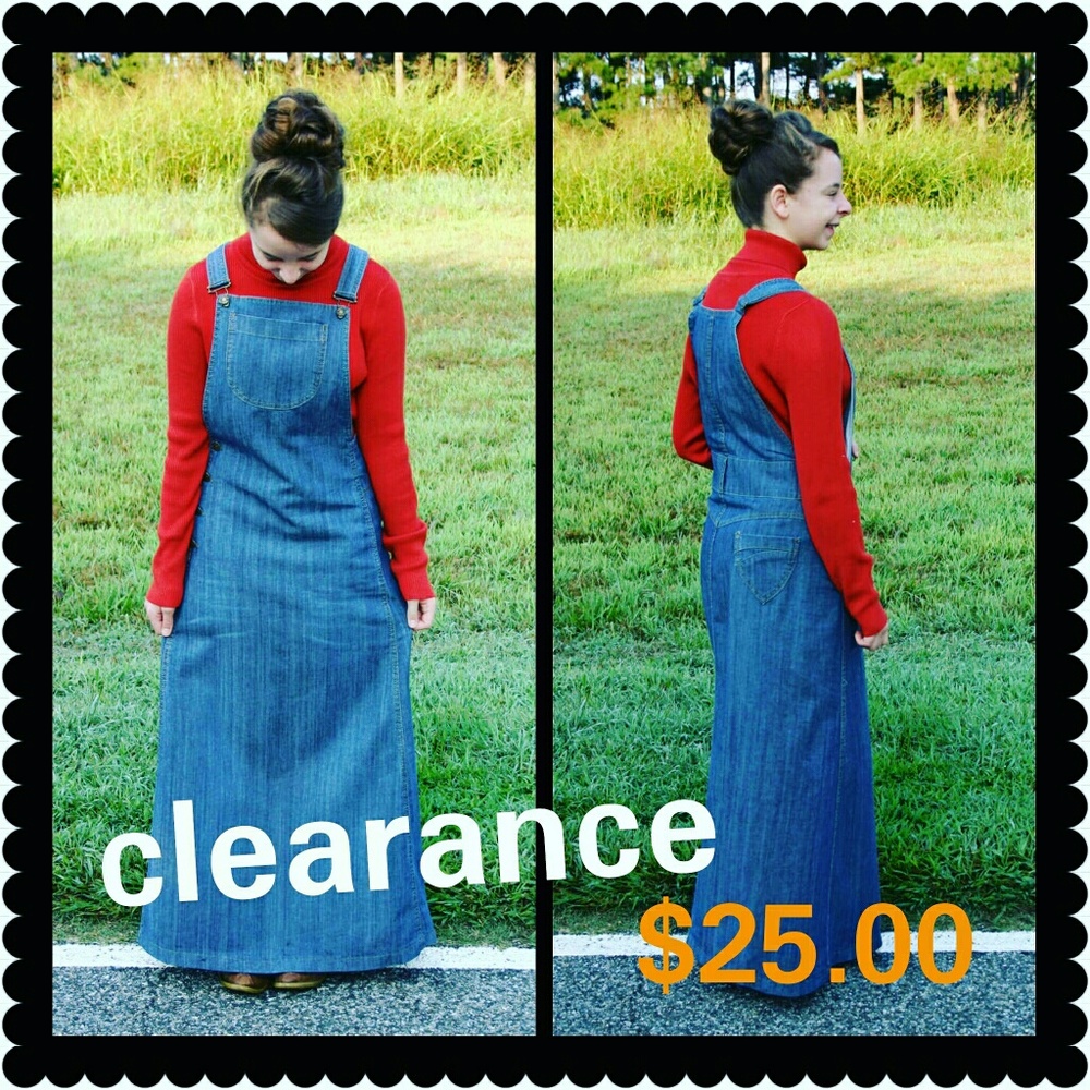 RARE! overall dress. Modest. no splits. Price FIRM
