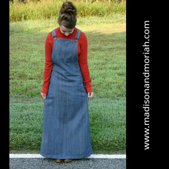 RARE! overall dress. Modest. no splits. Price FIRM - Picture 2 of 8