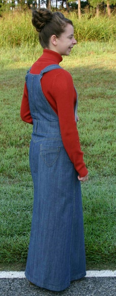RARE! overall dress. Modest. no splits. Price FIRM - Picture 4 of 8