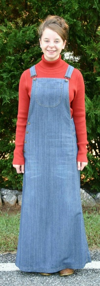 RARE! overall dress. Modest. no splits. Price FIRM - Picture 3 of 8