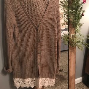 Forever 21 Lace Trim Cardigan