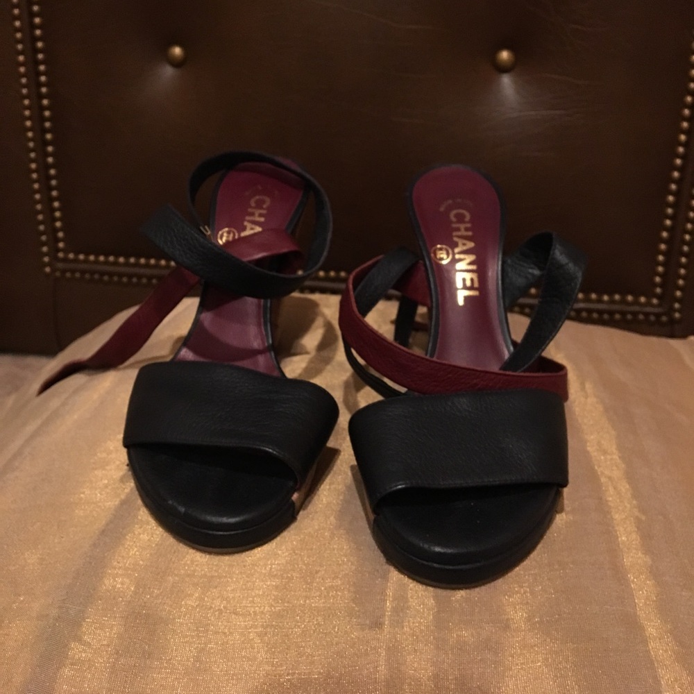 Stunning genuine Chanel wrap heels
