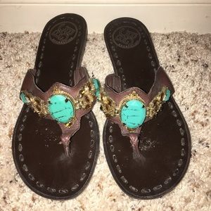 BCBG turquoise sandal
