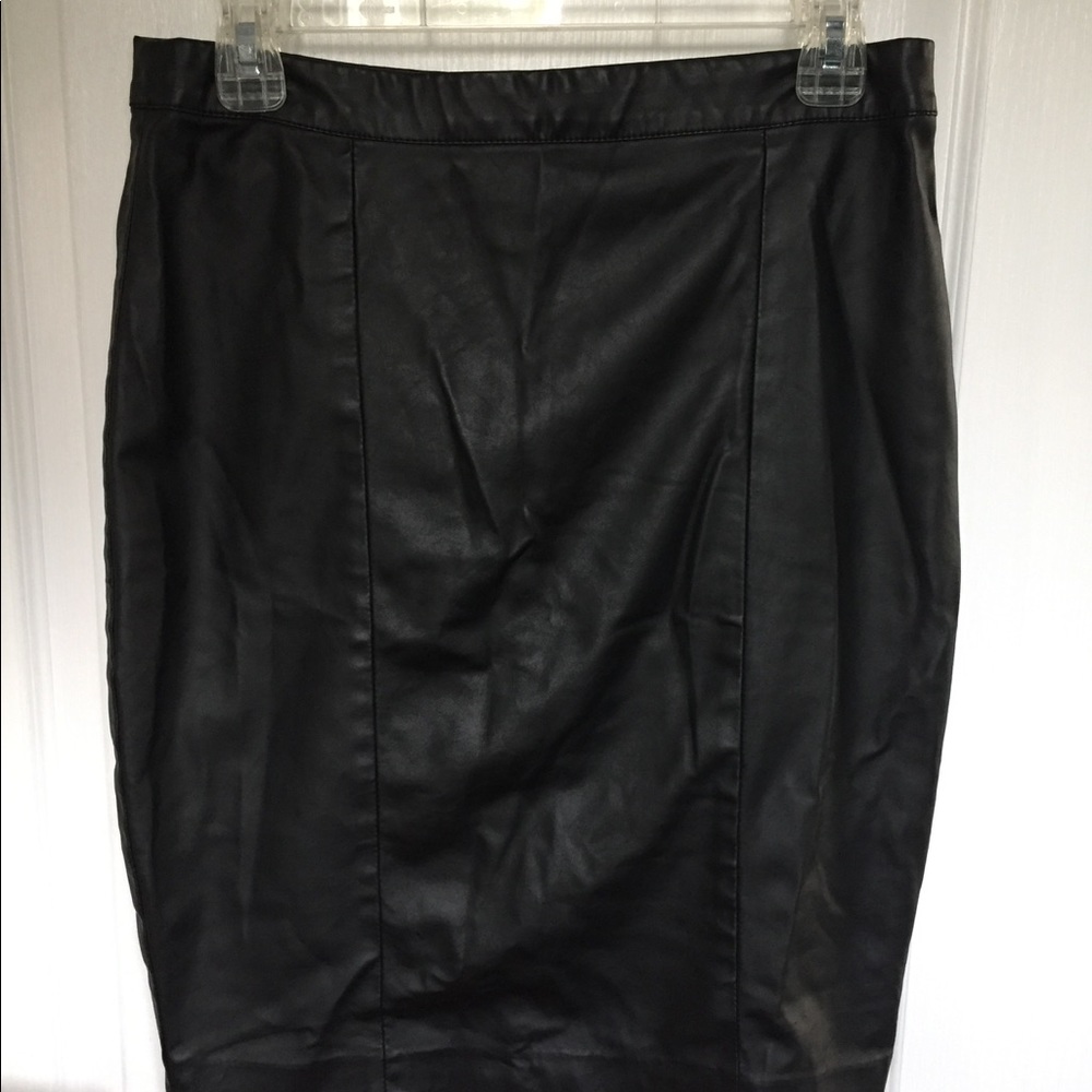 Leatherette Black Pencil Skirt
