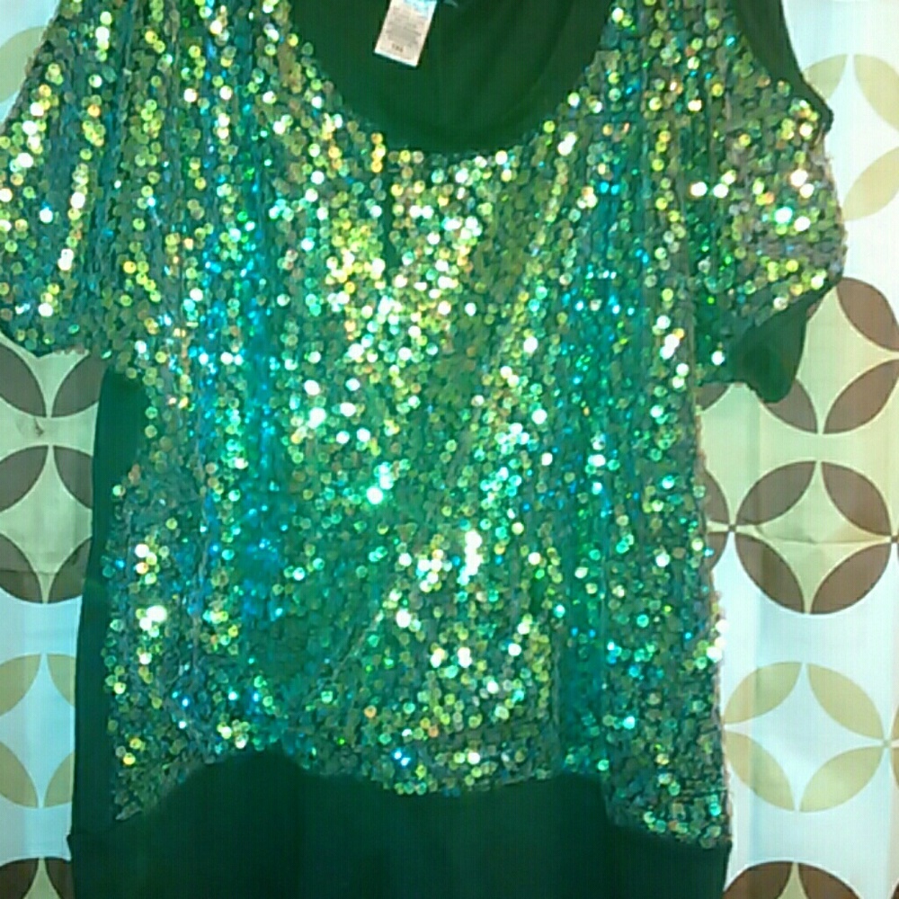 Off the shoulder sequence blouse