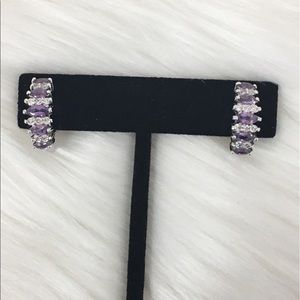 Vintage Amethyst and Crystal Earrings