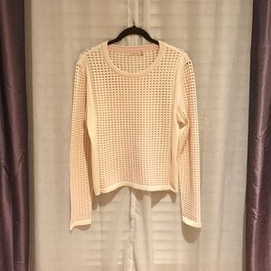Tory Burch Honeycomb Merino Sweater in Pink