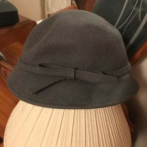 Grey vintage wool bowler hat