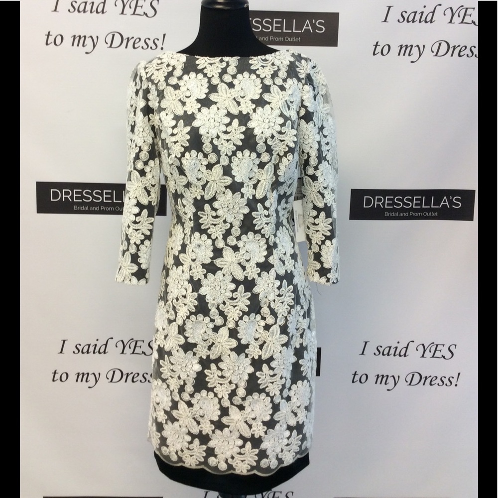 SALE! Floral print black & white dress