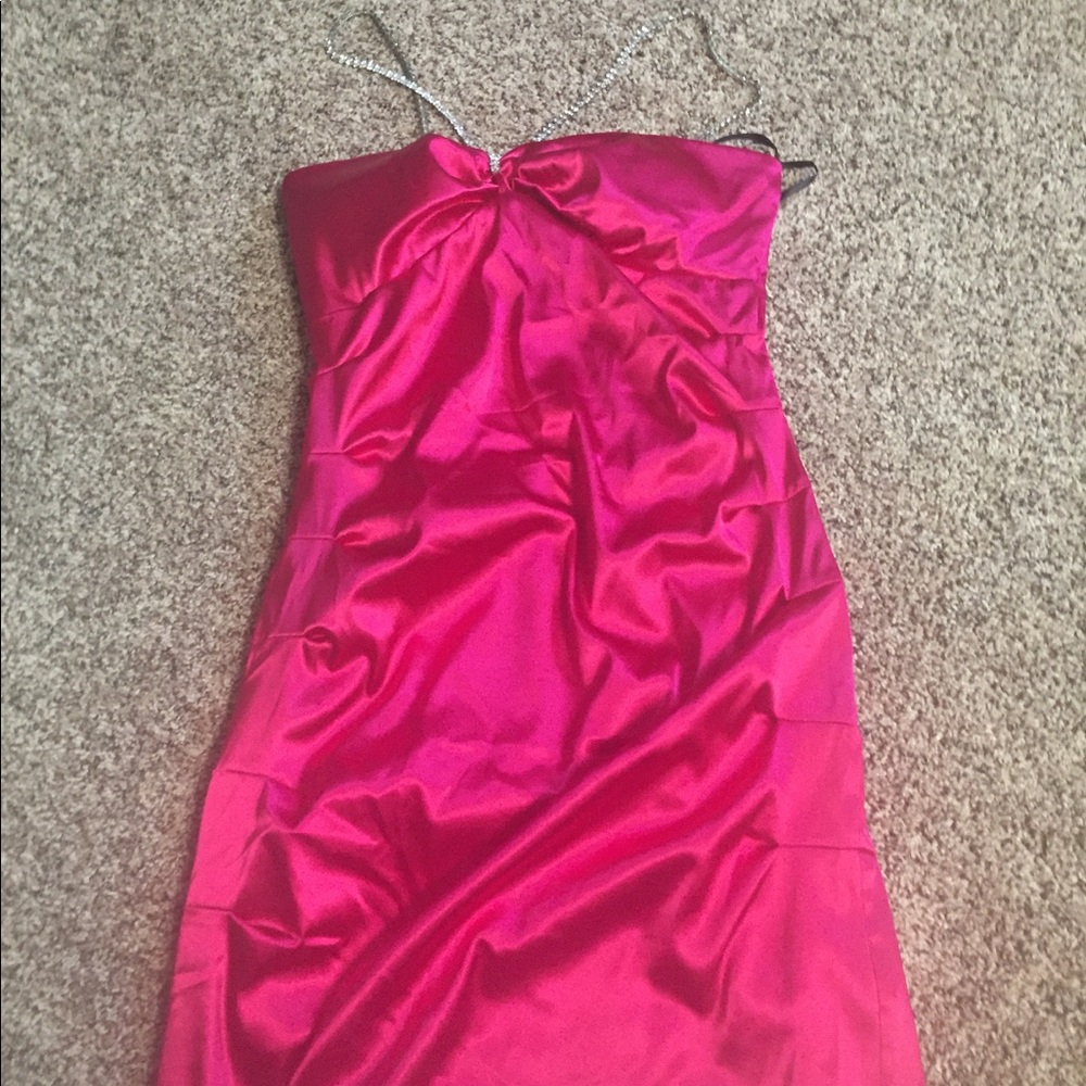Satin pink dress