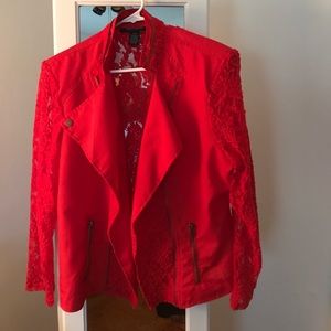 Ashley Stewart Red Lace Jacket