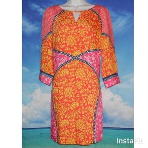 Laundry Shelli Segal Pink Orange Mod Floral Dress