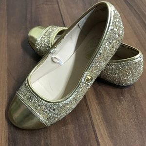 Children's Place gold sparkle flats
