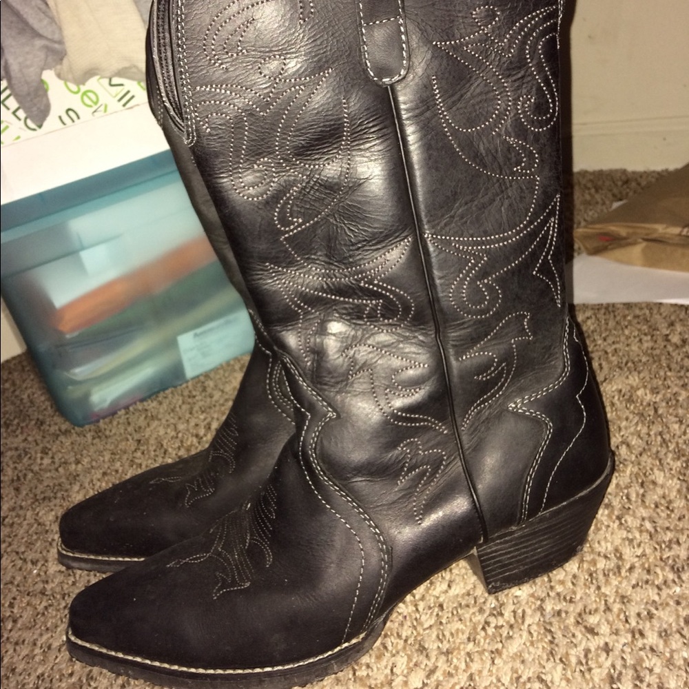 Justin Leather Cowboy Boots "shoes for crews"