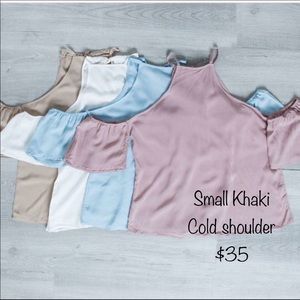 Amelia James Small Khaki Cold Shoulder Shirt
