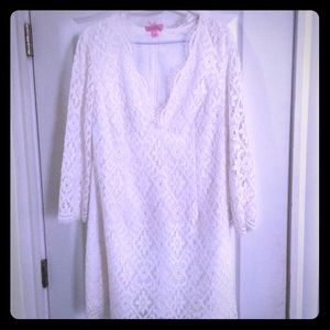 Lilly Pulitzer white lace scallop eyelet dress.!