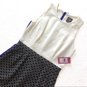 Vince camuto knee length white/pattern dress