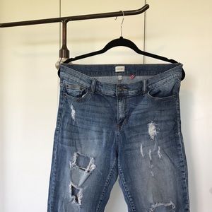 Sneak peek destroyed denim boyfriend jeans