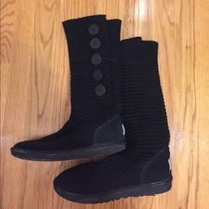 Authentic black ugg sweater boots