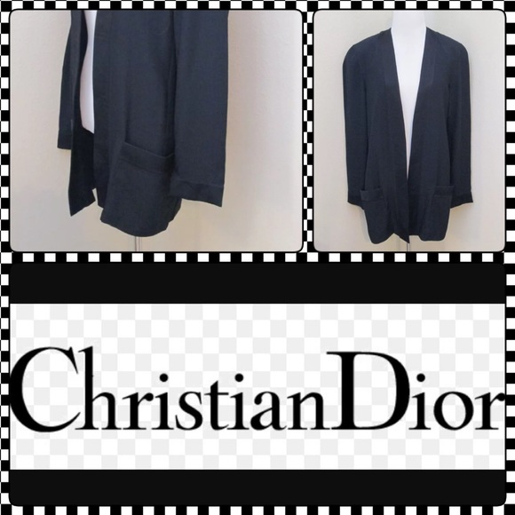 CHRISTIAN DIOR Black Suit Jacket Blazer 8 M - Picture 1 of 5