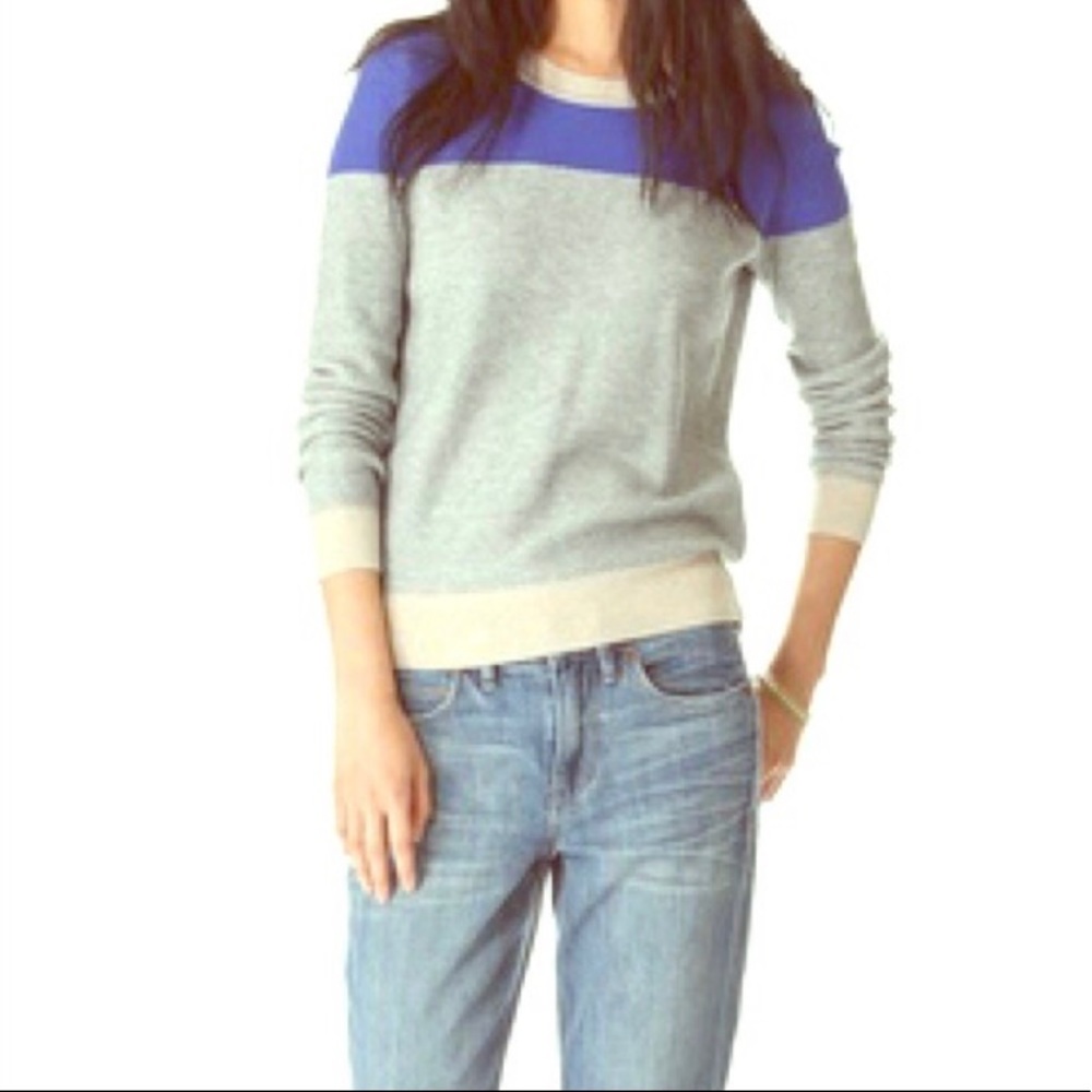 Madewell basket weave color block sweater