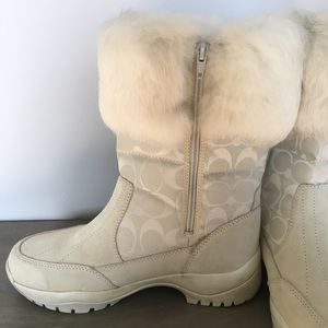 Authentic Coach Winter Boots with Fur Trim