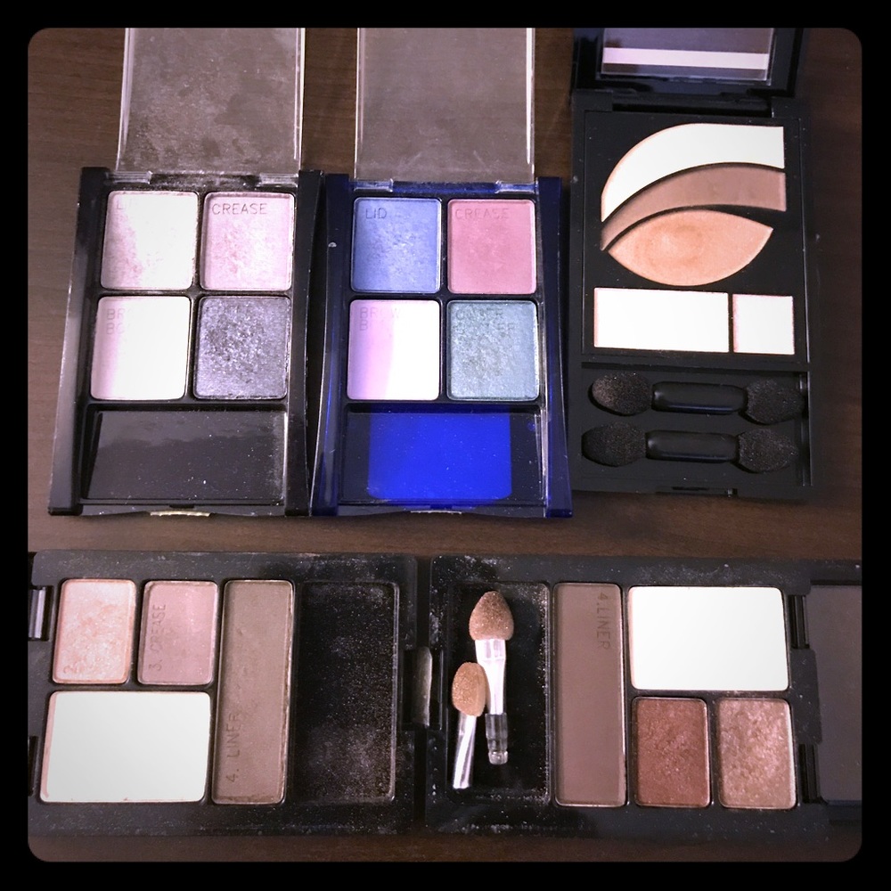 Bundle of maybelline and revlon eyeshadow quads