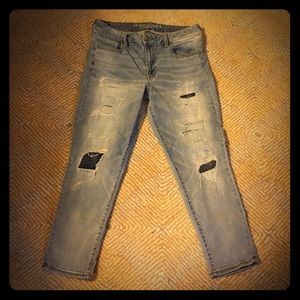 American Eagle Super Stretch patched crops  sz 14