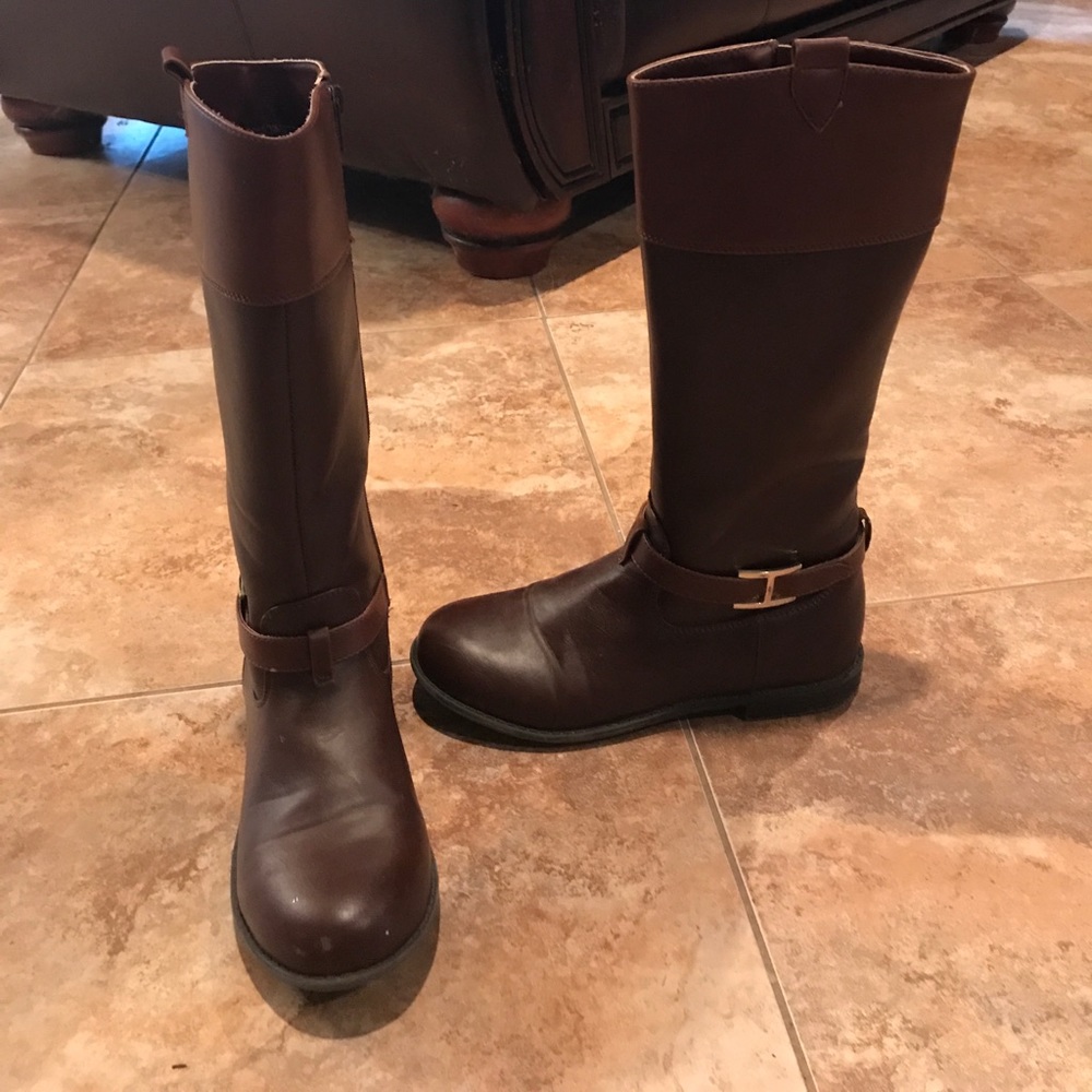 Tommy Hilfiger Dark Brown Girls Riding Boots