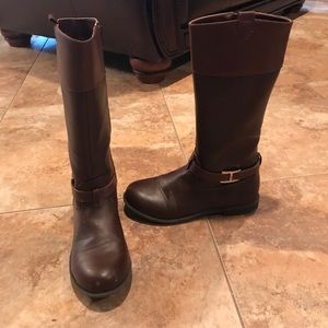 Tommy Hilfiger Dark Brown Girls Riding Boots