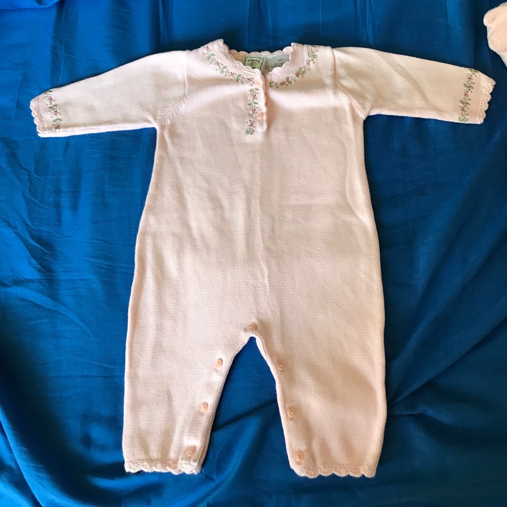 Pink soft sweater romper