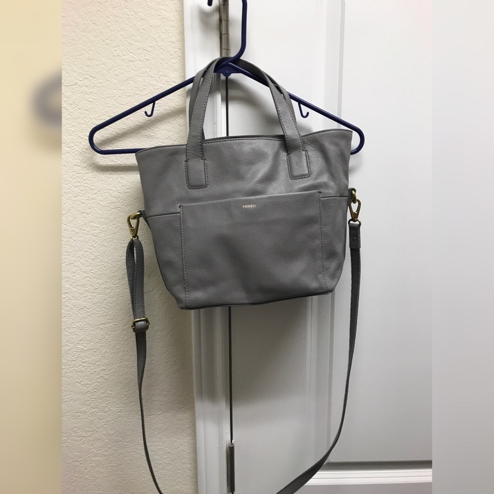 Fossil Grey Small Open Satchel
