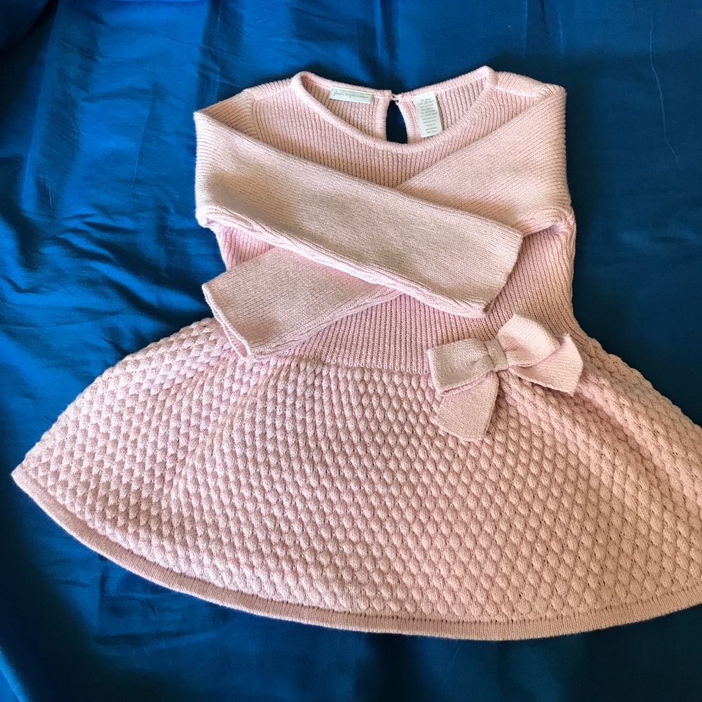 Sparkly pink sweater dress