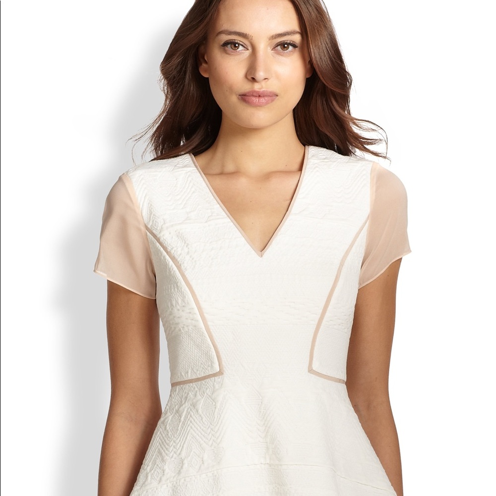 Rebecca Taylor White Peplum Top (size 6)