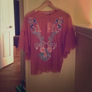 Frilled tulle top