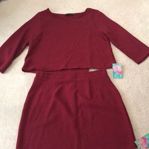 NWT 2pc Crop Top and Skirt Set!!!!