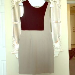 Calvin Klein black and beige color block dress