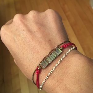 Dainty Leather + Bead Bracelet