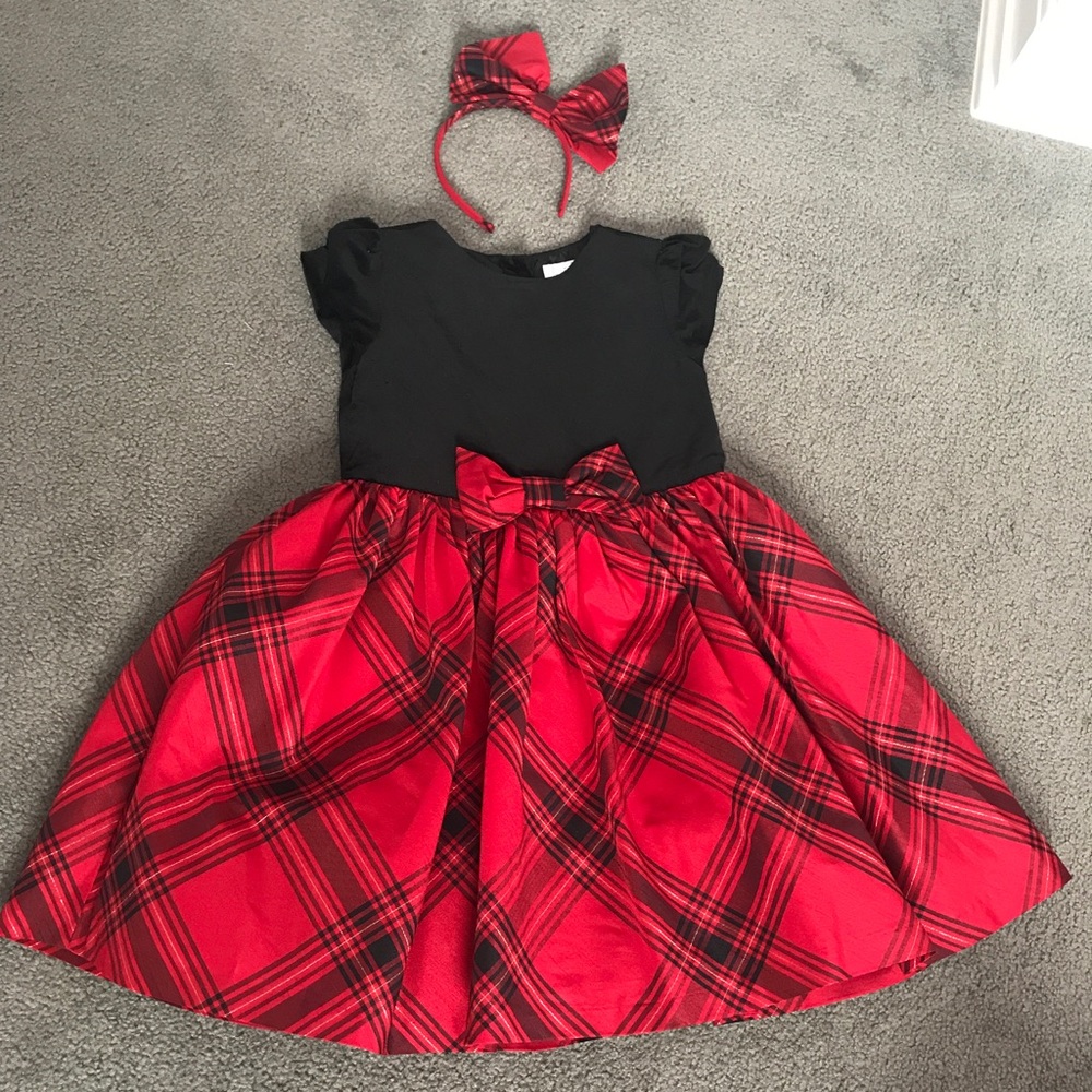 EUC Gymboree Holiday Christmas dress 5t & headband