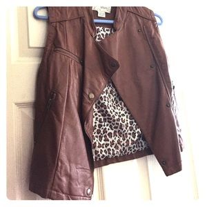 Faux leather vest