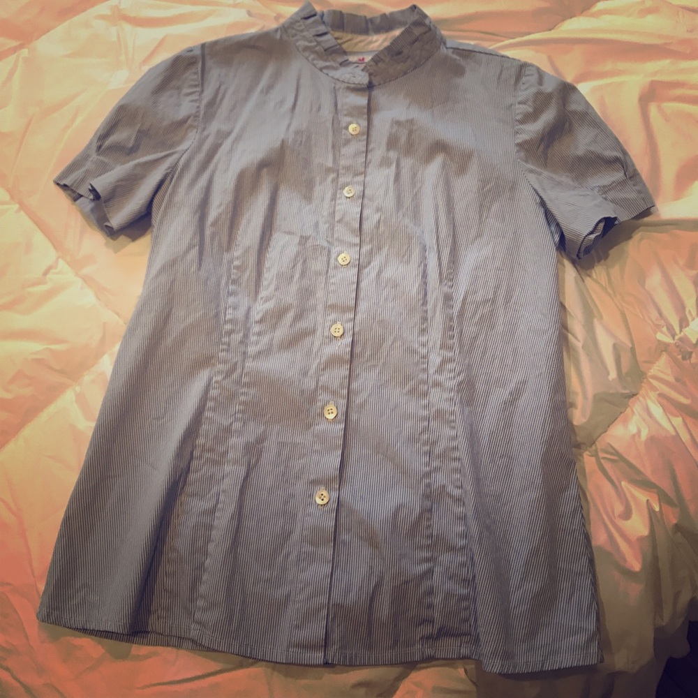 Seersucker Short Sleeve Button Up