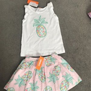 NWT Gymboree Pineapple shirt and skirt set size 4t