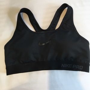 All black padded Nike pro sports bra