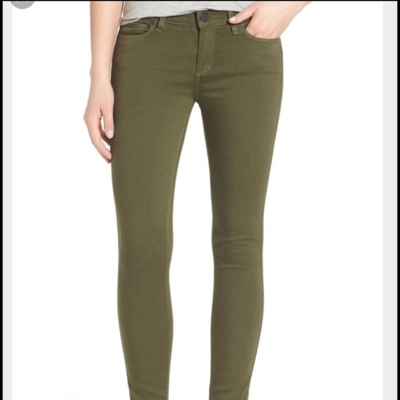 Paige verdugo ankle jeans size 30 dark moss - Picture 2 of 5