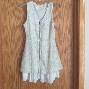 Anthropology zip front cream dress/tunic.