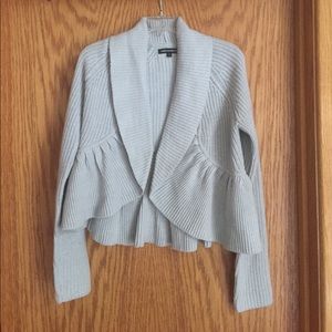 Express Design Studio gray ruffle sweater